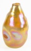 Tiffany Favrile Iridescent Gold and Pink Free-Form Bud Vase