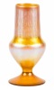 Tiffany Gold Favrile Pedestal Vase with a Reverse Chevron Design