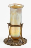 Tiffany Favrile Bud Vase Insert and Base