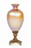 Tiffany Favrile Vase on Gilt Bronze Pedestal, Very Scarce