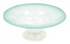 Louis Comfort Tiffany Favrile Aqua Blue, Opalescent Compote with Soft White Petal Design Within the Basin