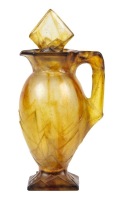 Gabriel Argy Rousseau Spectacular P&Atilde;&cent;te De Verre Glass Crystal Pitcher with Stopper and Molded Details Towards Base. Muse