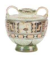 Ludwig Moser Glass, Two-Handled Short Vase. A Striking Piece of Bohemian Art Glass