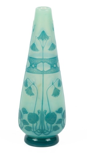 S&Atilde;&uml;vres, Acid Etched Cameo Glass Vase, an Art Nouveau Treasure