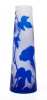 Vibrant Andr&Atilde;&copy; Delatte, Nancy, France, Cameo Vase of Acid Etched Royal Blue Morning Glory Blossoms