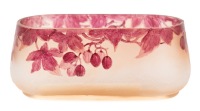Legras from Saint-Denis Jardineer in Acid Etched Pink Glass and Handpainted Enamel.