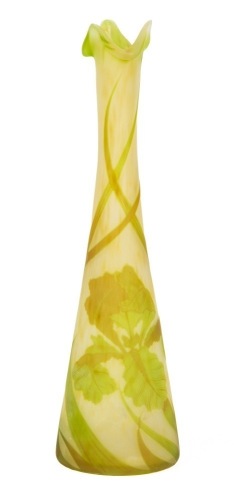 Tall, Striking Cameo Vase by Jules Barbe for Thomas Webb & Sons