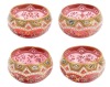 Moser (Bohemia) Cranberry Glass Open Salt Cellars with Spectacular Enamel Work