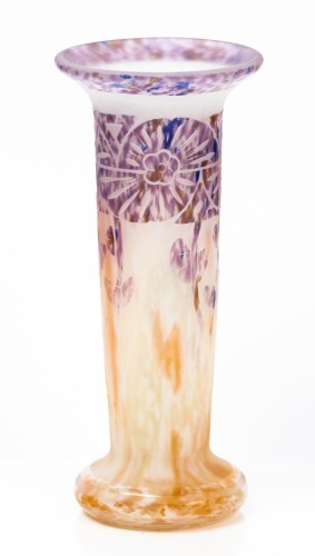 La Verre Francais Art Deco Cameo Vase Signed by Charder.