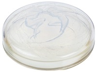 Rene Lalique Deux Sirenes Box with Exceptional Opalescent Figures, an Art Deco Triumph from 1921
