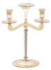 Beautiful Antique Murano Glass Candelabra with Stunning Details in the Gilt Enameling and the Swirl of Blue Glass a High