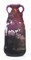 Legras (Francois Th&Atilde;&copy;odore) Spectacular, Four Layer Cameo, Scenic Glass Vase of Exquisitely Executed Artistry and Color