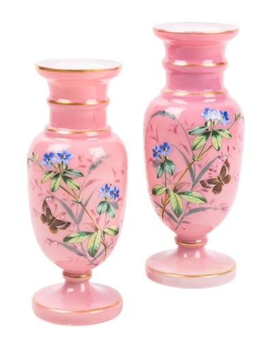 Victorian Era Northern Bohemian Matching Glass Vases