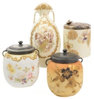 Mt Washington Crown Milano 19th Century Glass, Bisquit Jars and a Remarkable Vase