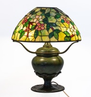 Tiffany Studios Apple Blossom Lamp in Exceptional Condition. Stamped Tiffany Studios New York Inside Rim of Shade ca. 19