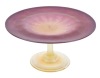 L. C. Tiffany Favrile Footed Centerpiece or Compote with Purple Glass, Opalescent White on the Verso and an Iridescent G