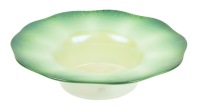 Fabulous, Large Tiffany Favrile Iridescent/Opalescent Green Bowl from the "Pastel Line" with Stretched Rim
