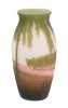 Arsall Scenic Pink and Green Cameo Glass Landscape Over Frosted Glass of an Orchard, Germany
