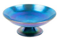 Steuben "Aurene" Footed Bowl Boasting Dazzling Blue-Green Iridescence that is Exceptional