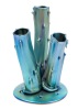 Steuben "Aurene" Three Prong Stump Vase in Iridescent Blue and Green.