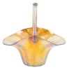 Steuben Gold Aurene Iridescent Basket with Handle
