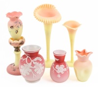 Thomas Webb & Sons: Excellent Collection of their Late 19th Early 20th Century Glass Six (6) Pieces Total: Queen's Burme