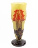 Degu&Atilde;&copy; Art Deco Cameo Glass Lobby Vase, Exceptional 16" Tall Vase