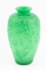 Steuben Antique Jade Glass with Acid Etched (Cut Back) Chrysanthemum Foliage and Blossoms