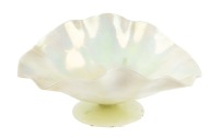 Steuben "Iverene" Footed Ruffled Bowl Very Much the Shape of a Shell.