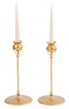 Tiffany Studios Pair of Matching Cauldron Styled Bronze Candlesticks