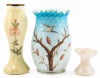 Handel Opalescent Moulded Yellow Glass and Two Mt. Washington Glass Pieces, Late 1800s Early 1900