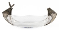 American Made Crystal and Sterling Silver Canoe Dish for Condiments ca. early 1900s and Popular at the Lewis and Clark C