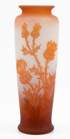 Charles Vessiere, Cristalleries de Nancy, France. Thistle Cameo Glass Vase linked to the Baccarat Crystal Works due to t