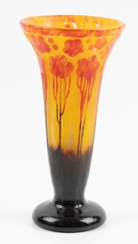 Charles Schneider for Le Verre Francais (Signed) Vase. Stunning and Vibrant Art Deco Design