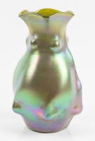 Unusual Wilhelm Kralik and S&Atilde;&para;hn Free-Form Vase with Silver Iridescence ca. 1890