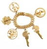 Actress Lori Nelson's Charm Bracelet in 14K Yellow Gold with Charm by Burt Reynolds and Two Split Key with Lori and John