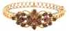 Ladies Mint 14K Yellow Gold Heart-Shaped Filigree Bracelet with 19 Quality Garnets