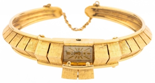 Ladies Baum & Mercier 14K Yellow Gold Secret Watch. Great Mid-Century Design