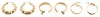 Three Pairs of 14K Yellow Gold Earrings Including a Swell Pair of Hammered Snake Earrings
