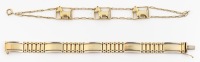 Two Ladies 14K Yellow Gold Bracelets, One Especially Fine for Dog Lovers