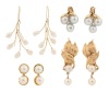 Four (4) Pairs of Ladies Pearl and 14K Yellow Gold Earrings, Exceptional Design and Quality