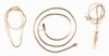 Ladies Three (3) 14K Yellow Gold Chains one with a Nugget Shaped Pendant with Accent Diamond also 14K