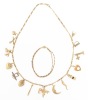 Wonderful, Charming and Playful 14K Yellow Gold Charm Necklace from Italy. 15 Charms, Wildly Diverse