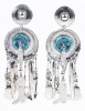 Outstanding Sterling Silver and Zuni Inlaid Turquoise Dangle Earrings. Superior Craftsmanship, Show-Stopping Design