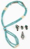 Exceptional Zuni Jewelry; Premium Heishi Necklace, Rings and Pin in Sterling Silver