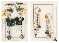 Two Vintage Pairs of the Wildly Popular Lunch at the Ritz Earrings, Mint Unworn on Card