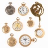 Eight (8) Pocket Watches All in Working Order. No Gold Karat Count but Handsome pieces.