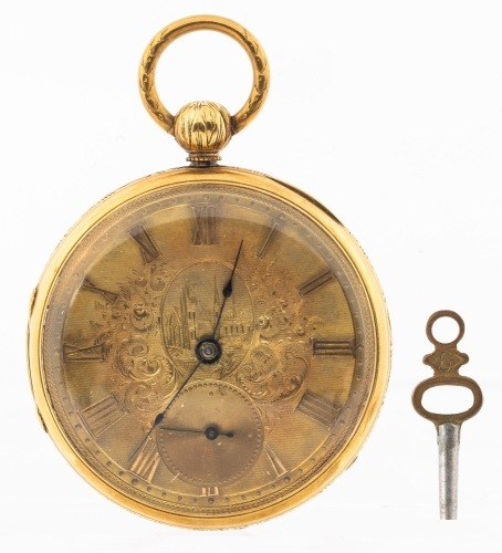 Very Handsome Thomas Cooper, London, Men's 14K Yellow Gold Key Wind Pocket Watch in Excellent Working Condition.