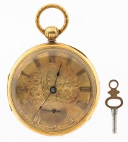 Very Handsome Thomas Cooper, London, Men's 14K Yellow Gold Key Wind Pocket Watch in Excellent Working Condition.
