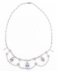 Ladies 18K White Gold, Diamond and Kunzite Necklace evoking the Edwardian and Victorian Eras